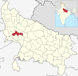 Location of Etah district in Uttar Pradesh