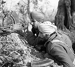 Indian soldiers with Bren Gun near Villa Grande