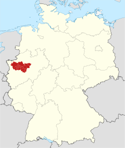 Map of the Ruhr region within Germany.