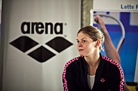 Lotte Friis (DEN), Platz 4, schwimmt im Vorlauf dänischen Rekord