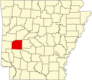 Map of Arkansas highlighting Montgomery County
