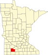 State map highlighting Cottonwood County