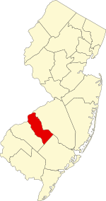 Map of New Jersey highlighting Camden County