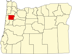 Karte von Polk County innerhalb von Oregon