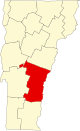 State map highlighting Windsor County