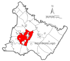 Location of Hempfield Township in Westmoreland County, Pennsylvania
