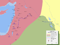 Rashidun invasion of Palestine and Syria in 634 AD.