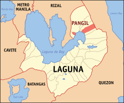 Map of Laguna with Pangil highlighted