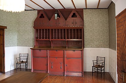 Dining Room of the Red House (1859), London, England, designed by Philip Webb for William Morris.