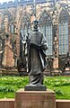 A sculpture of St. Chad unveiled[25] in 2021 outside Lichfield Cathedral.