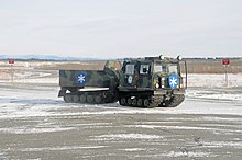 A small unit support vehicle undergoes testing on CRTC's Mobility Test Track.