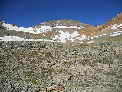 Vermilion Peak straddling San Juan (4) and San Miguel (30) counties, Colorado
