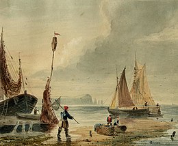 Harbour scene (watercolour painting)