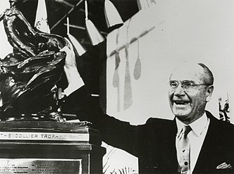 1966 Collier Trophy with James Smith McDonnell Jr. founder of McDonnell Aircraft Corporation for the F-4 Phantom and Project Gemini