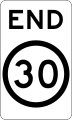 (R4-12) End of 30 km/h Speed Limit