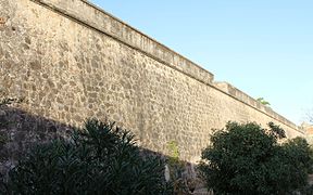 Strong south curtain wall with bartizan in the background