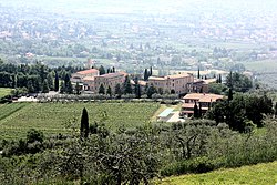 View of Bardolino landscape and vineyards from San Georgio abbey