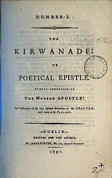 Title page of The Kirwanade by Henrietta Battier (Dublin, 1791)