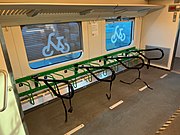 Floor bike rack on a train in Finland