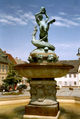 Kampf des Kentauren gegen einen Drachen Barockbrunnen auf dem Marktplatz von Frohburg, 1899
