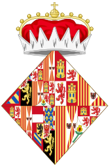Coat of arms as consort and Princess of Asturias and Girona[30][31]