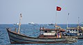 A civilian fishing boat flying the Vietnamese flag