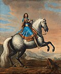 King Charles XI of Sweden riding a horse