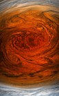 Closeup of the Great Red Spot taken from about 8,000 km (5,000 mi) above it (11 July 2017)