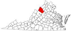 Location of the Harrisonburg Metropolitan Statistical Area in Virginia