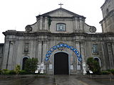 The Imus Cathedral with its scroll-like design in the upper facade.