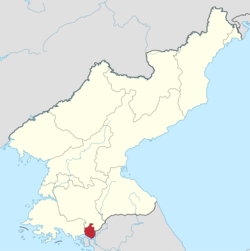 Kaesong location within North Korea