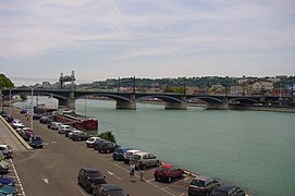 Brücke der Bahnstrecke Paris–Marseille über die Rhone in Lyon