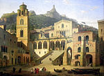 The medieval city of Amalfi in the 17th century