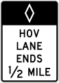 R3-12 Preferential lane ends, high-occupancy vehicles (post-mounted)