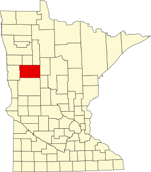 Map of Minnesota highlighting Becker County