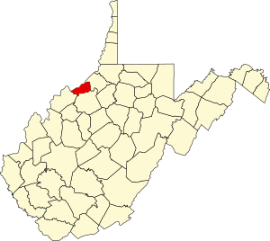 Map of West Virginia highlighting Pleasants County