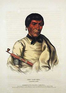 Pee-Che-Kir, Ojibwe chief, painted by Thomas Loraine McKenney, 1843