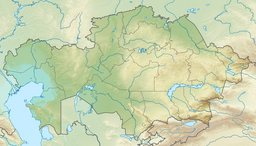 Location of the lake in Kazakhstan.