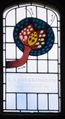 Stained-glass window in dining hall, commemorating Charles Scott Sherrington