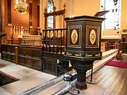 The pulpit was the work of Grinling Gibbons