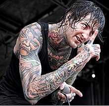 Lucker performing with Suicide Silence in 2011