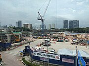 Construction of the MRT station in October 2021