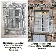Hôtel Molinier, alteration of a window