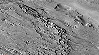 Layers in Spallanzani Crater, as seen by CTX camera (on Mars Reconnaissance Orbiter). Note: this is an enlargement of the northern side of previous image.