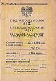 First post-war Polish passport, used in the second half of 1945