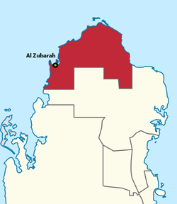 Geographical location of Zubarah.
