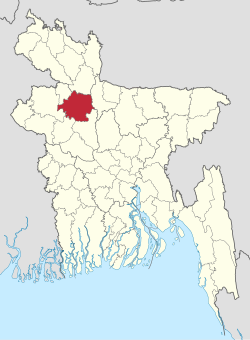 Location of Bogra District in Bangladesh