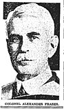 Scanned newspaper clipping of portrait of Alexander Fraser