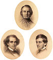 Henry Wadsworth Longfellow, Nathaniel Hawthorne, Ralph Waldo Emerson, alle Kreide auf Papier, 1846