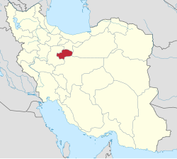 Location of Qom province in Iran